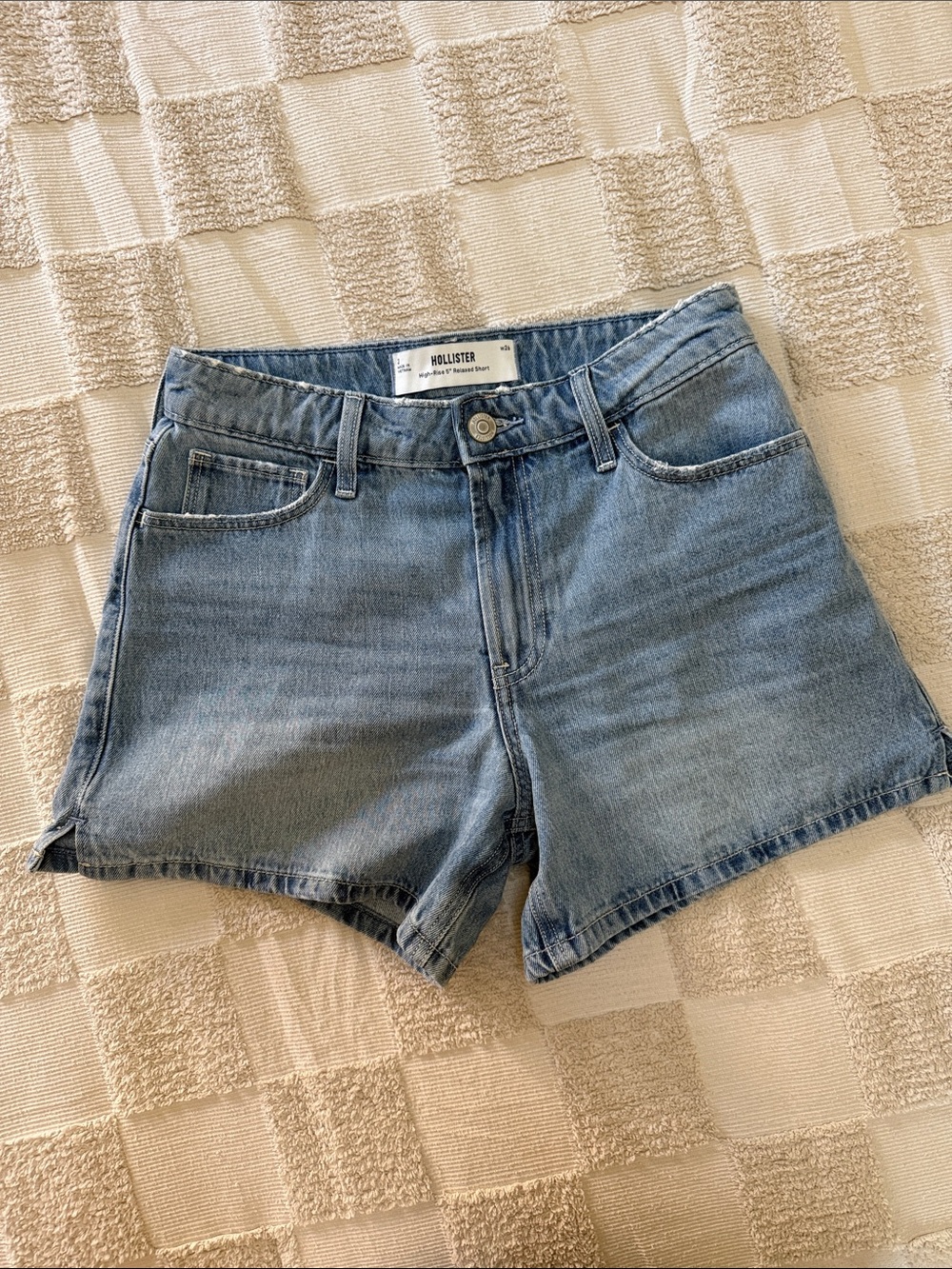 Hollister Light Wash Denim High-Rise Shorts